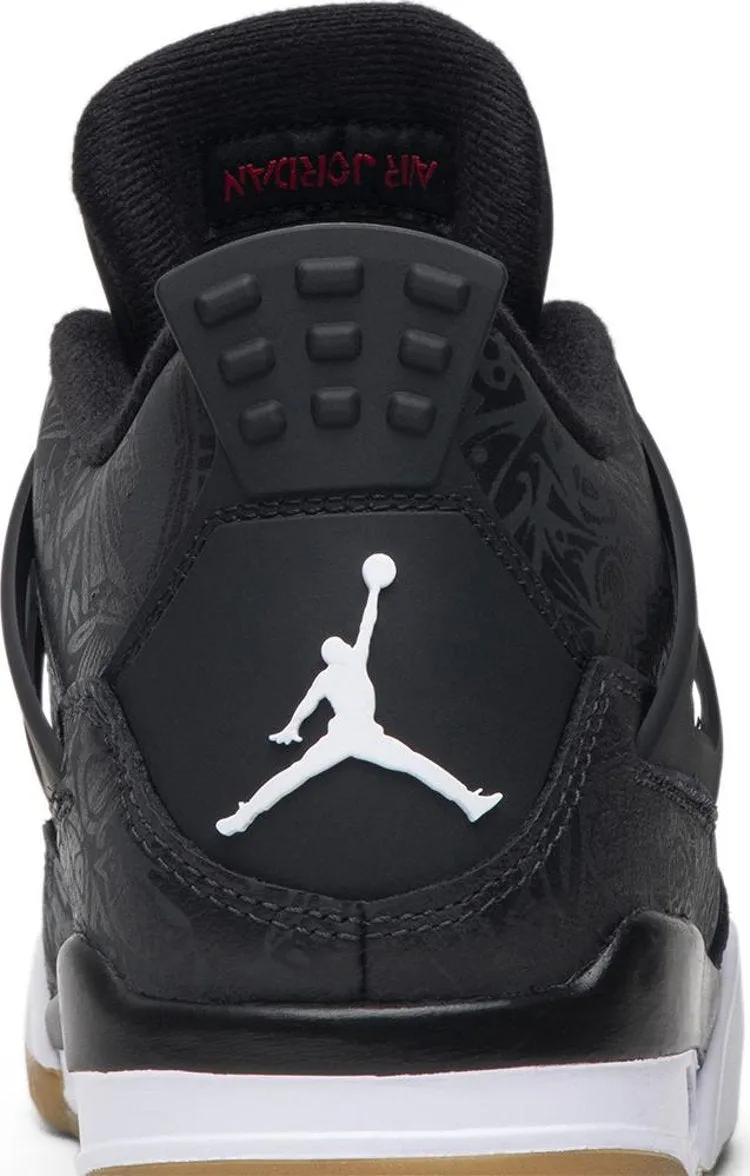 Air Jordan 4 Retro Laser Sneakers, Black