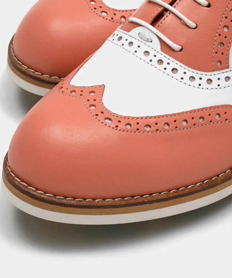 ALL CLASSIC Golf Noble Wingtip Classic Golf Shoes - Coral