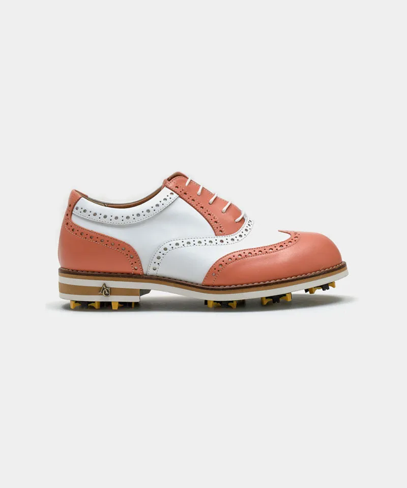 ALL CLASSIC Golf Noble Wingtip Classic Golf Shoes - Coral