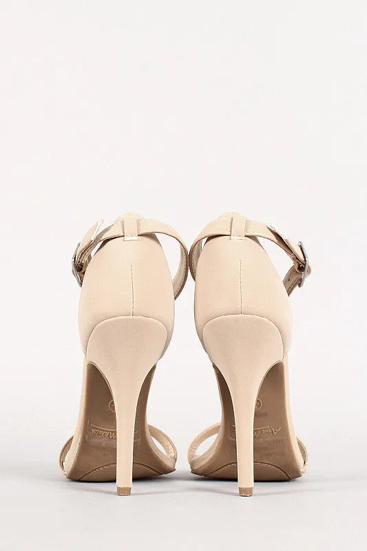 Anne Michelle Simple Nubuck Open Toe Heel