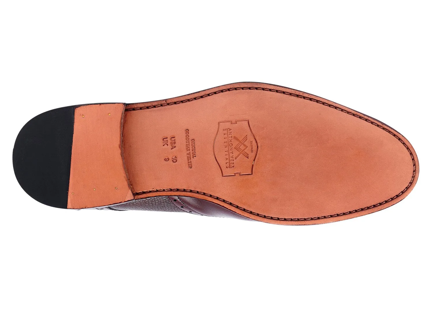 Anthony Veer Roosevelt Wingtip Monk Slip-on with Strap, Burgundy