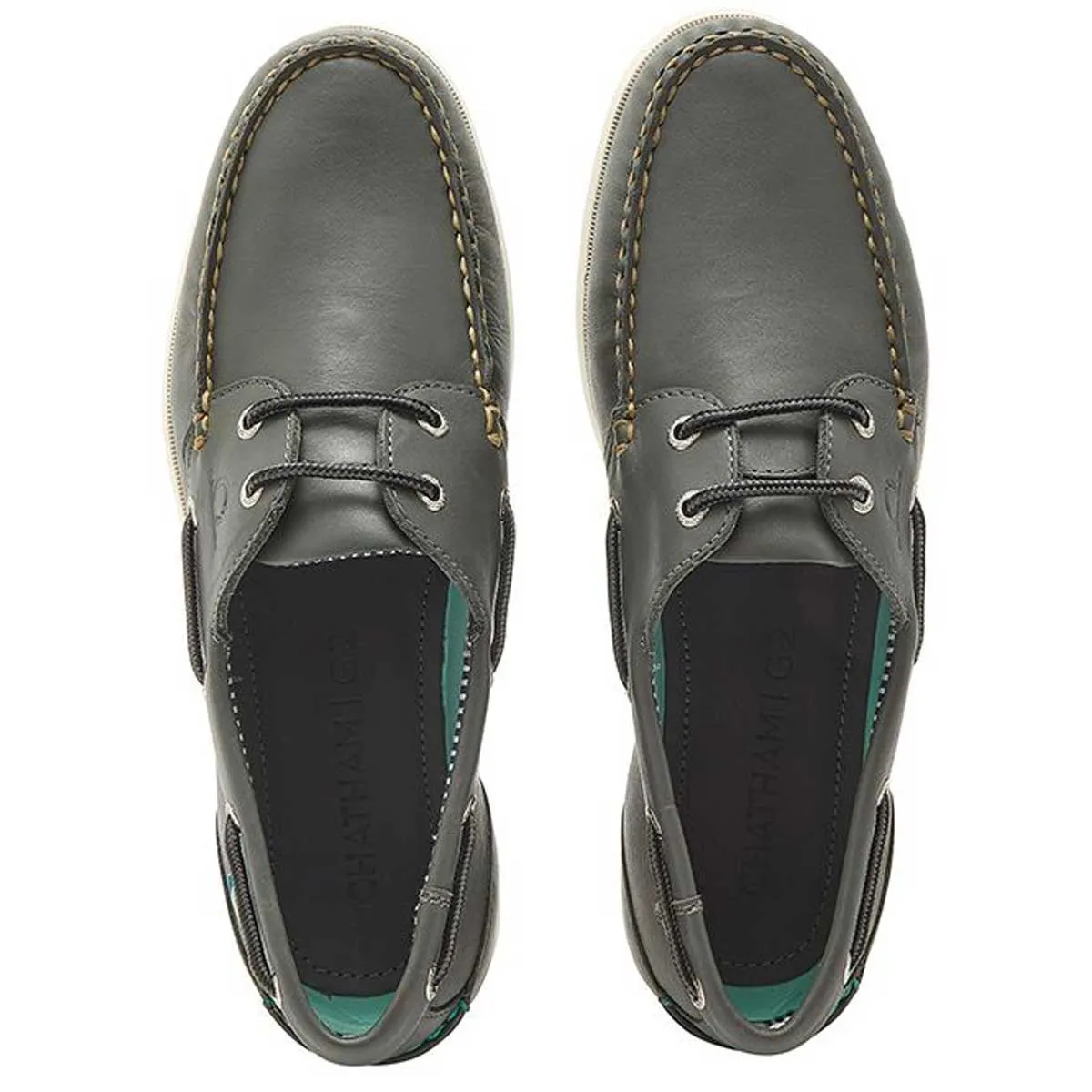 CHATHAM Crew G2 Premium Leather Boat Shoes - Men's - Dark Grey