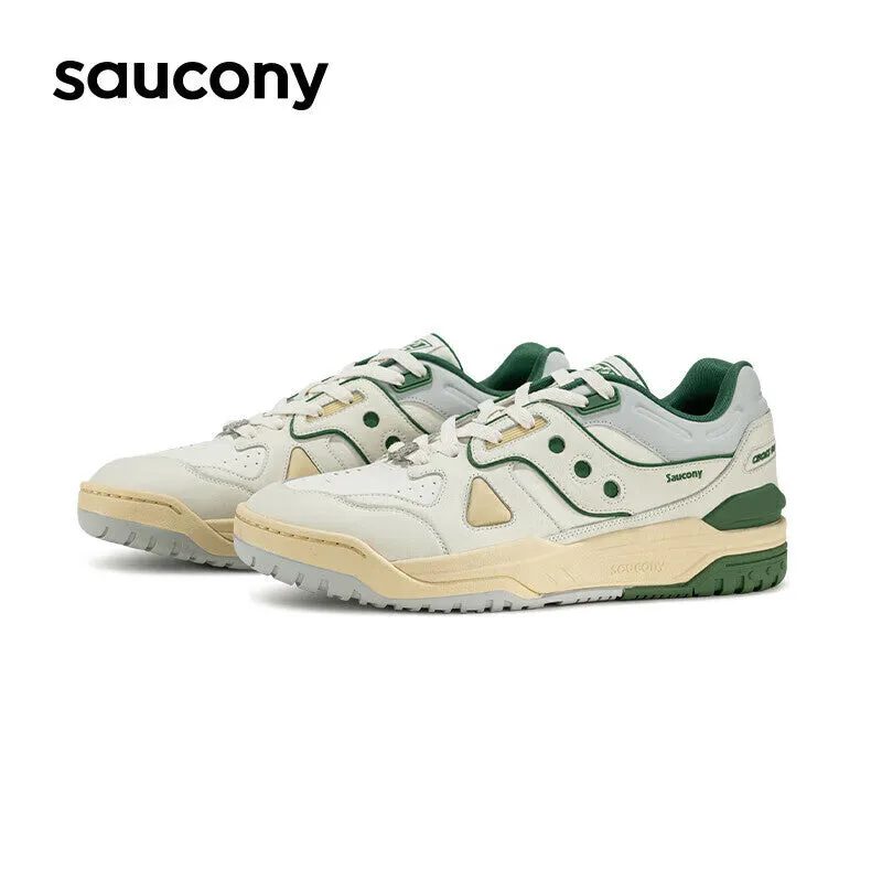 Classic unisex sneakers Saucony Cross 90 PRM for sports and leisure, gray / green