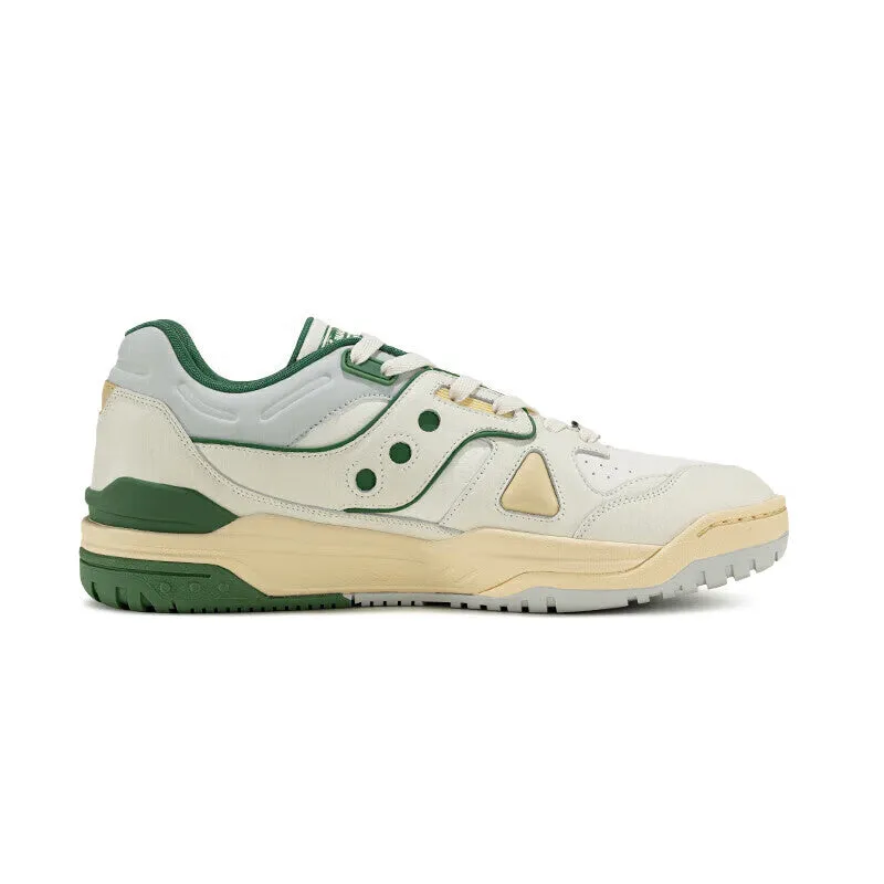 Classic unisex sneakers Saucony Cross 90 PRM for sports and leisure, gray / green