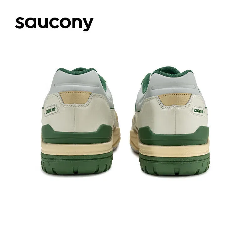 Classic unisex sneakers Saucony Cross 90 PRM for sports and leisure, gray / green