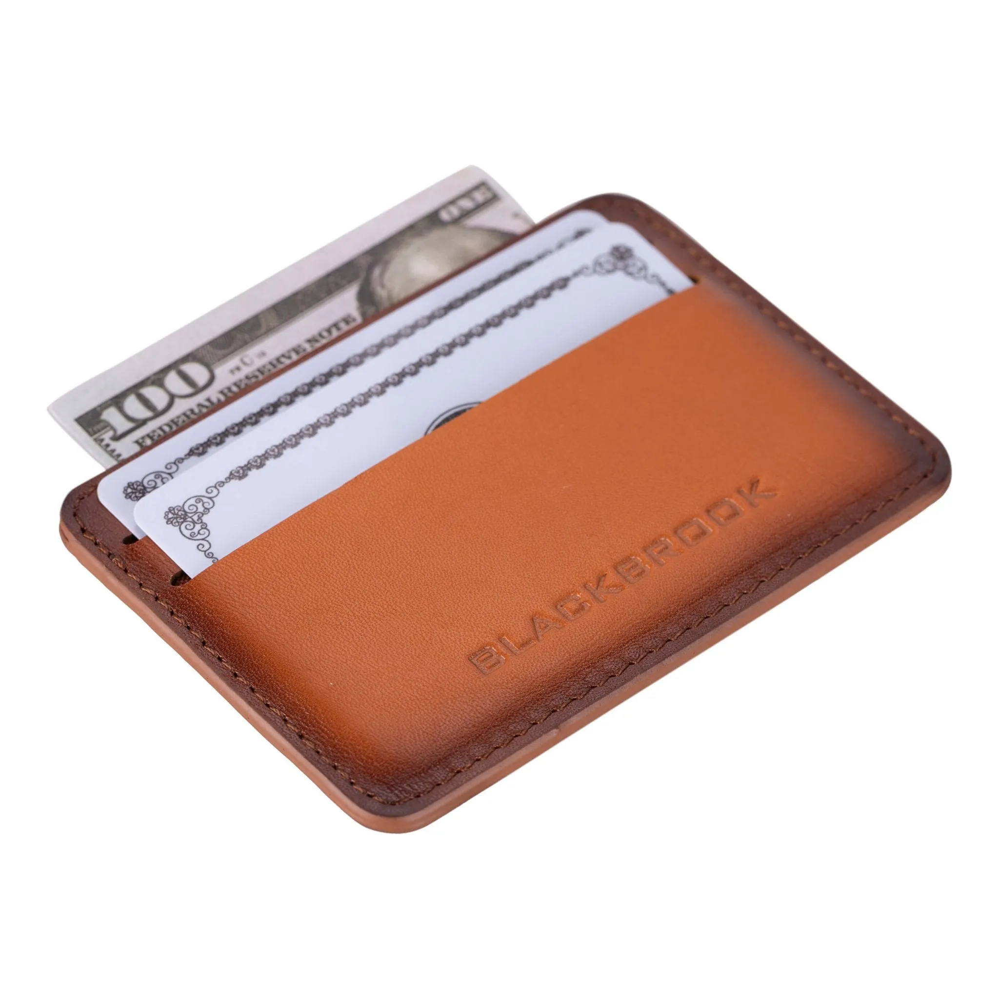 Cole Card Holder Wallet, Burnished Tan