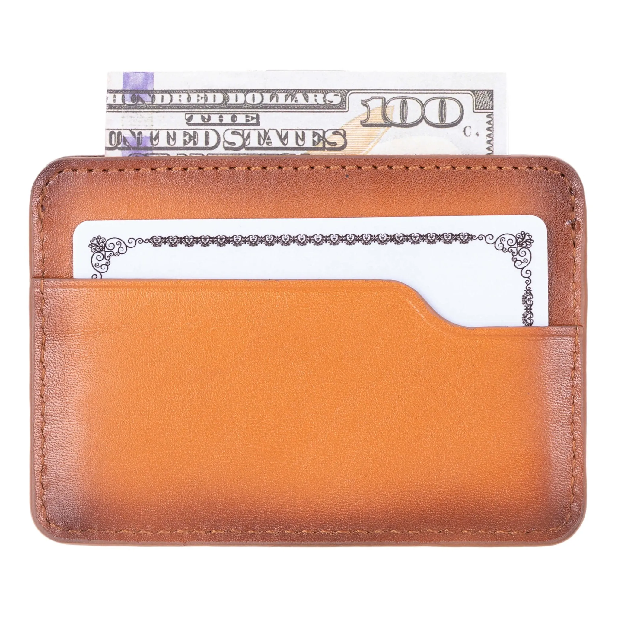 Cole Card Holder Wallet, Burnished Tan