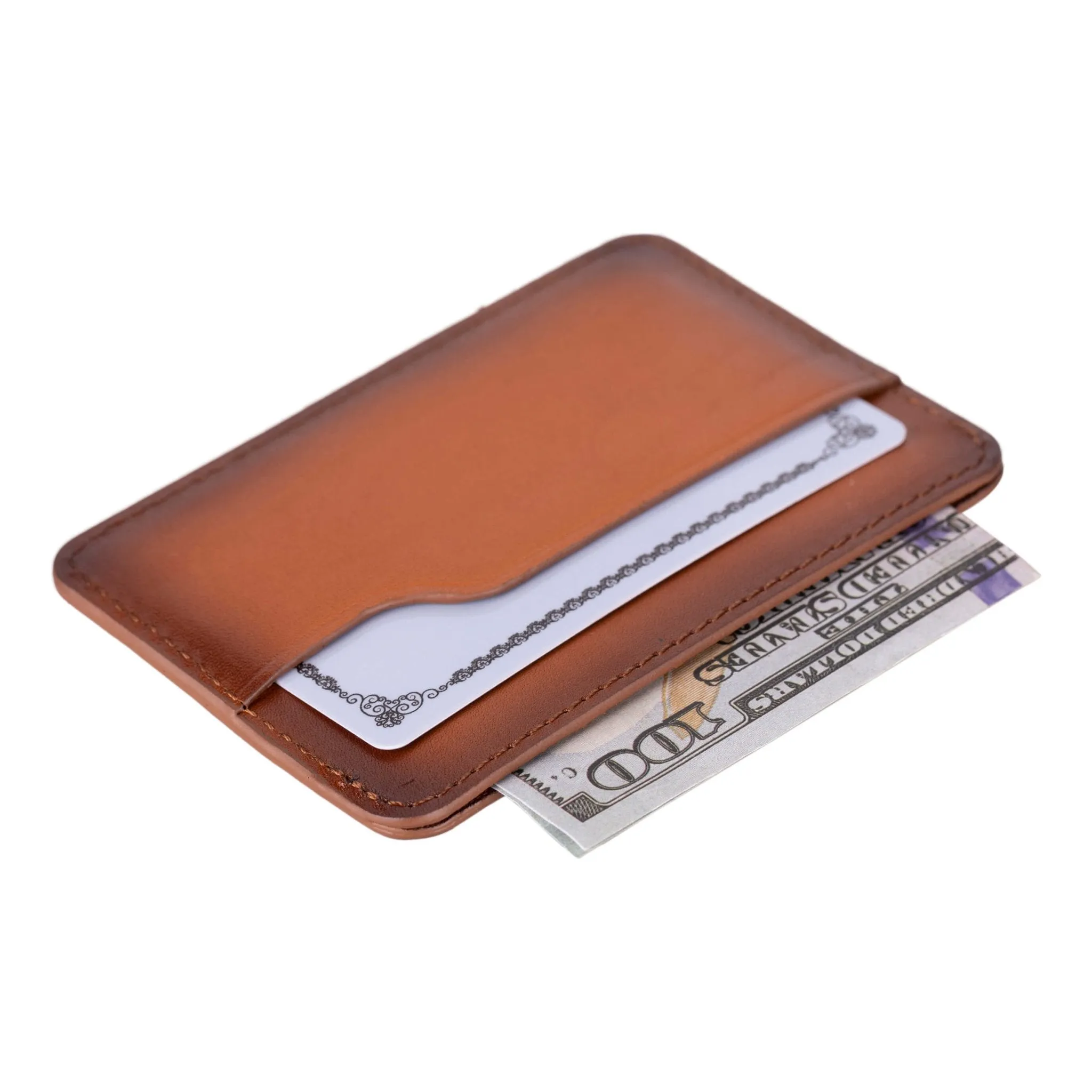 Cole Card Holder Wallet, Burnished Tan