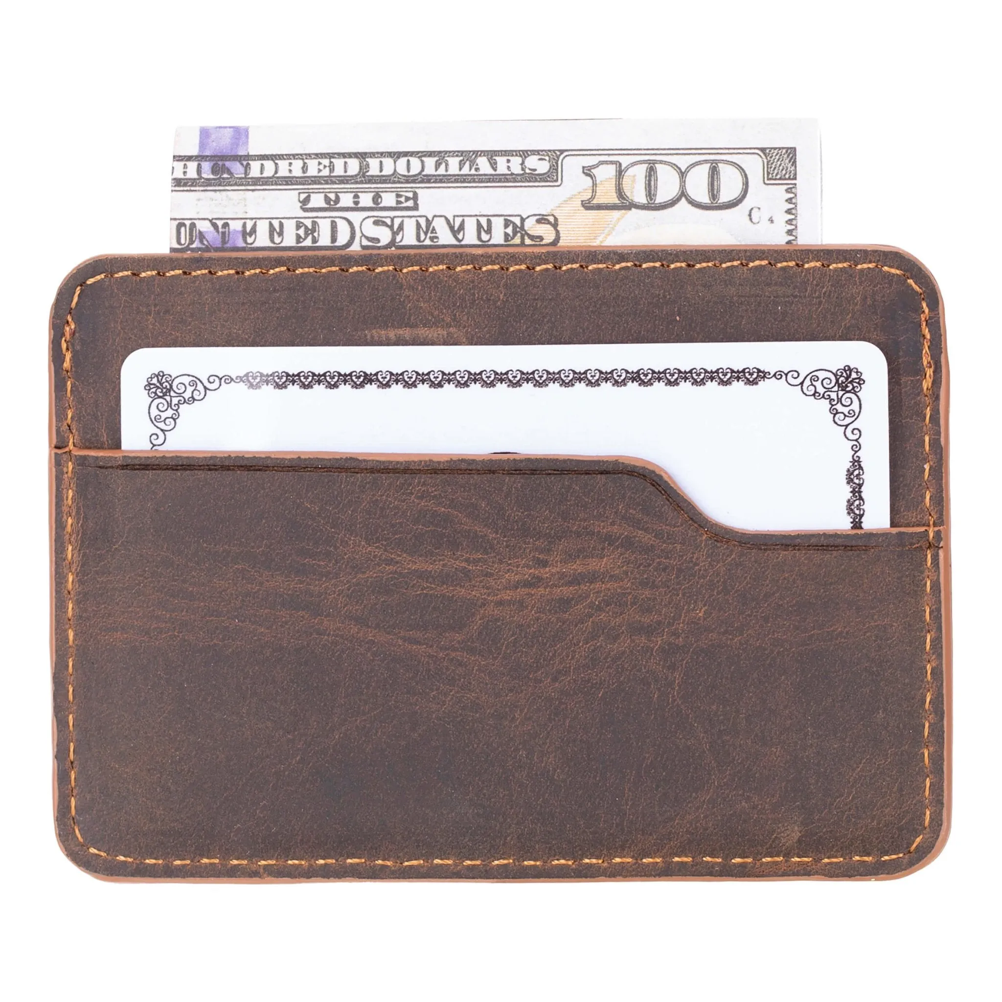 Cole Card Holder Wallet, Distressed Coffee