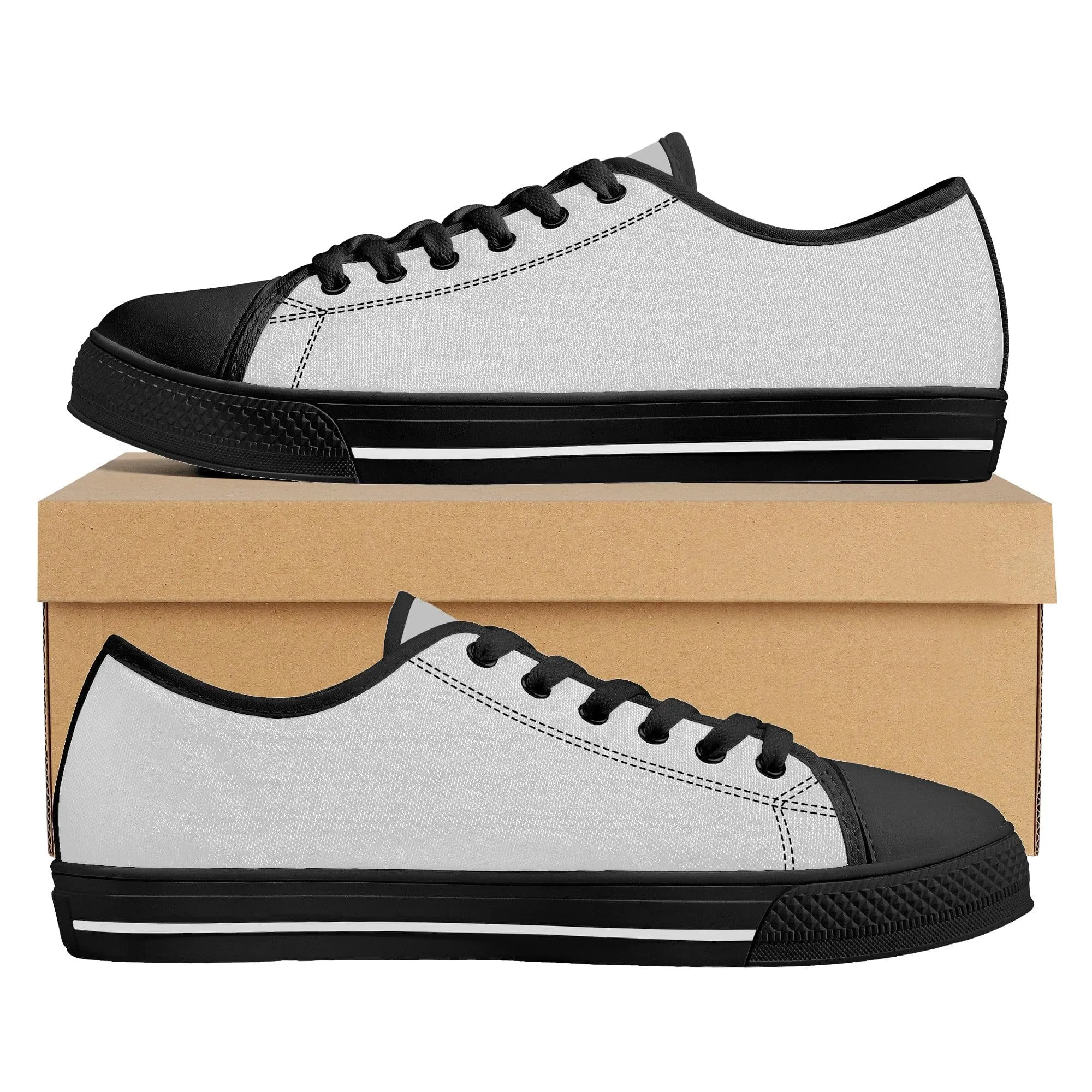 Custom Low Top Shoes Canvas - Black FXS