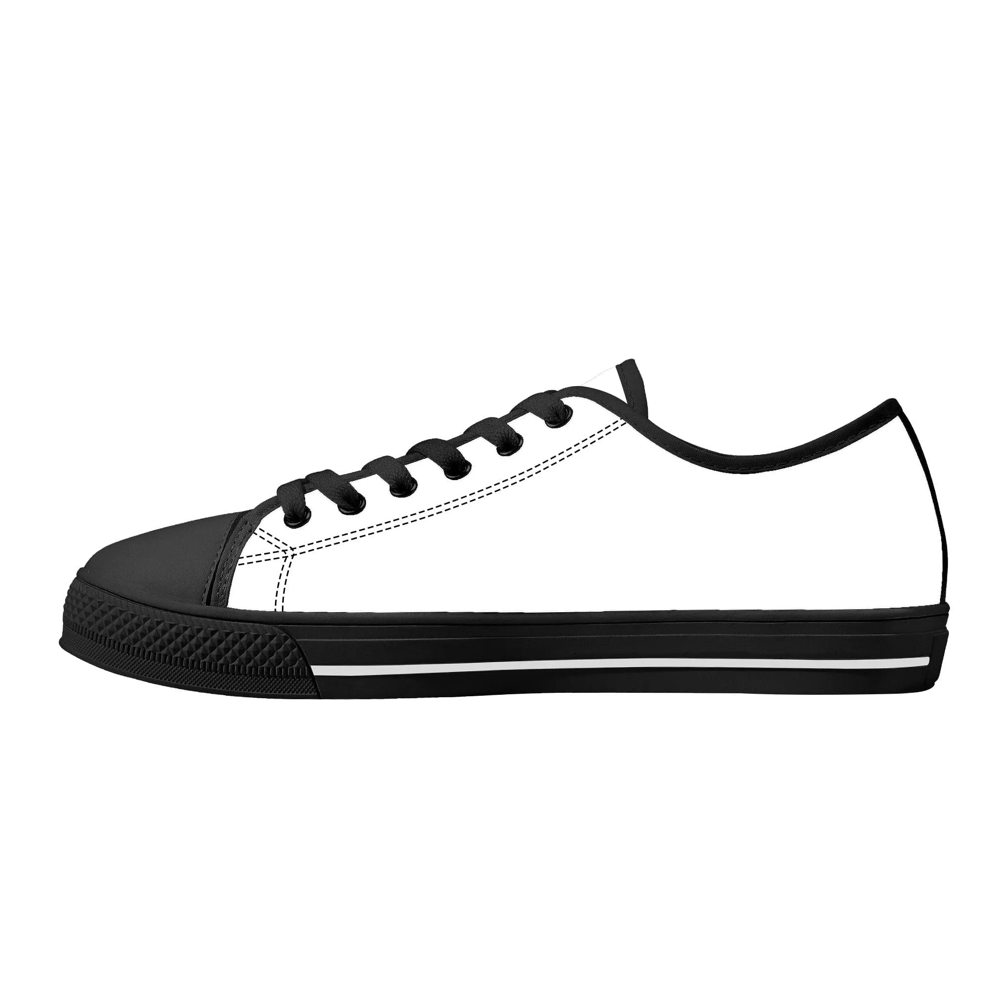 Custom Low Top Shoes Canvas - Black FXS