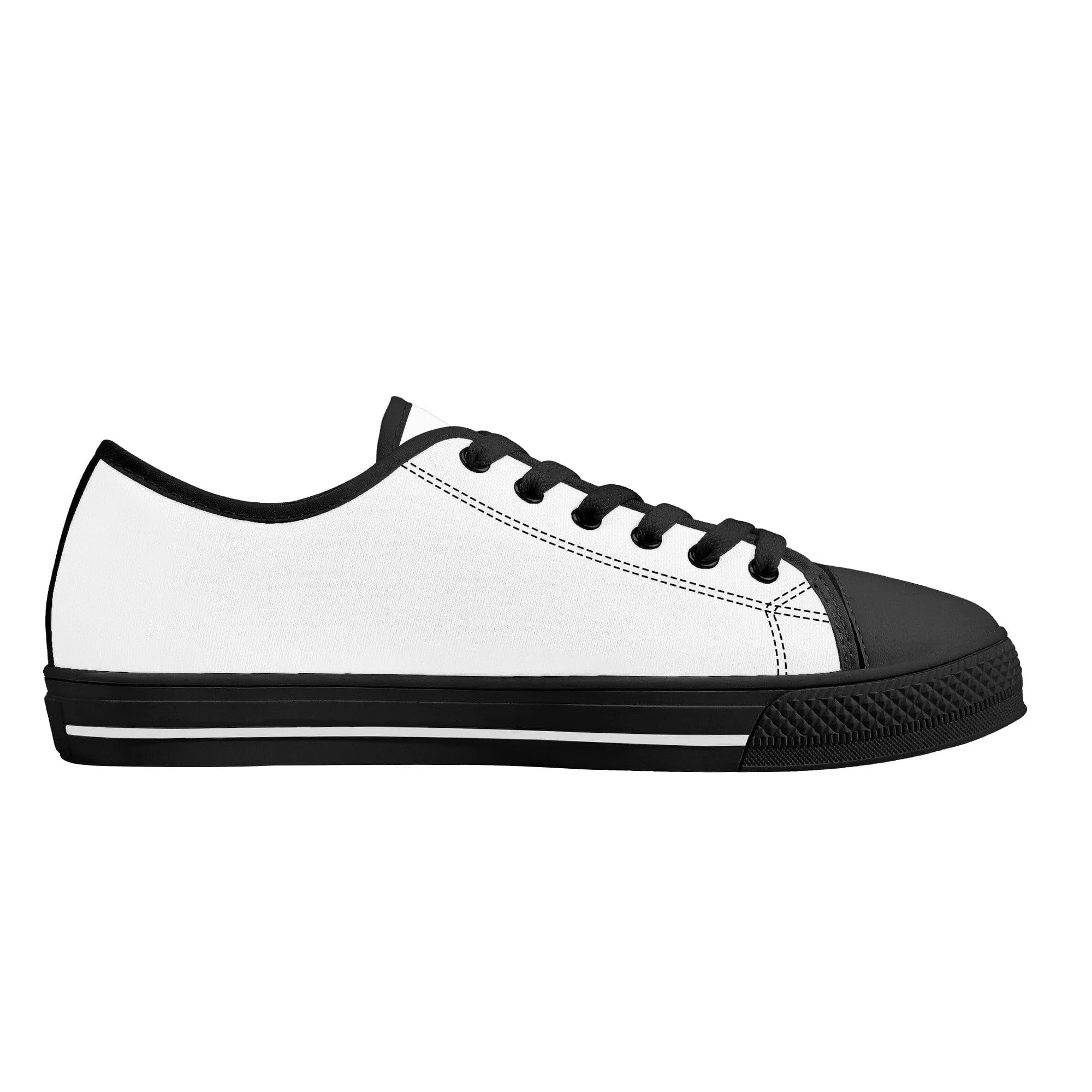 Custom Low Top Shoes Canvas - Black FXS