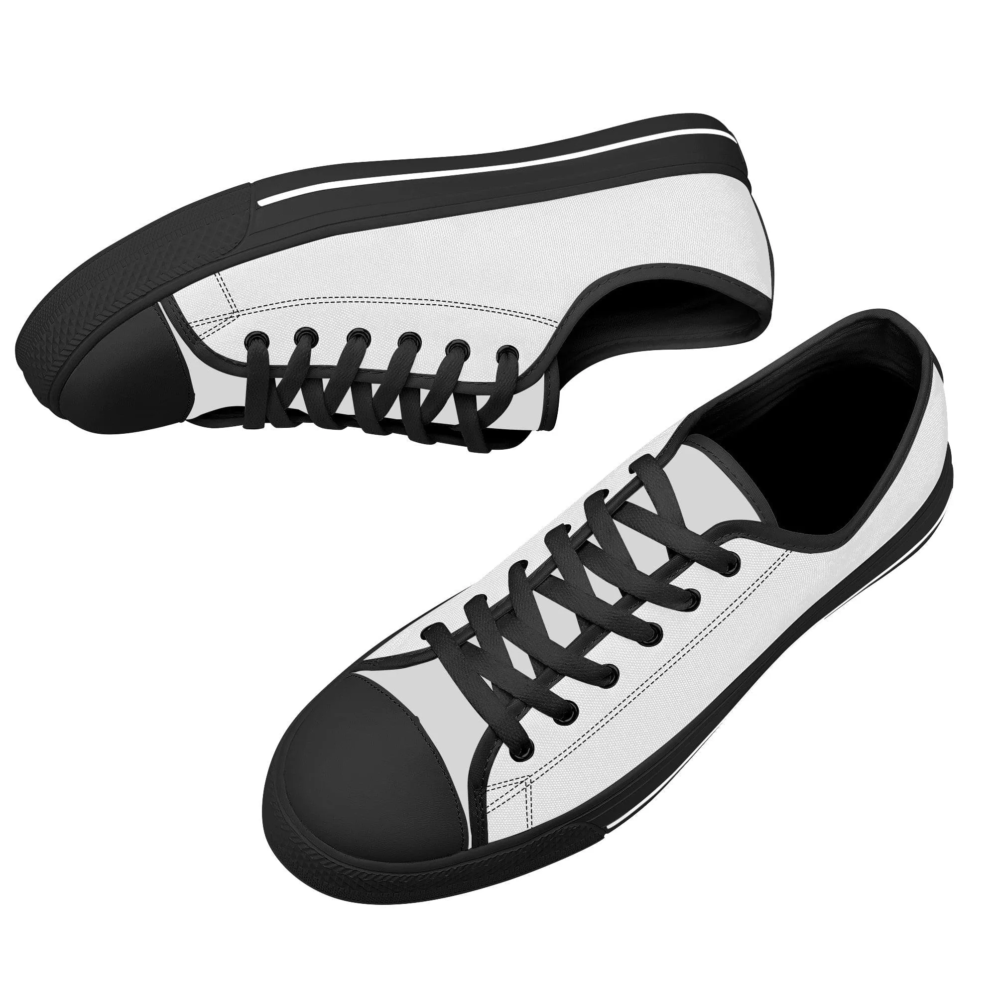 Custom Low Top Shoes Canvas - Black FXS