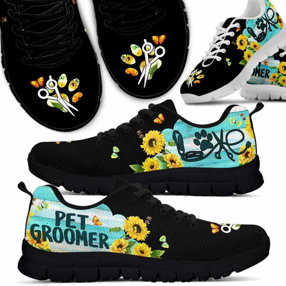 Dog Groomer Sneaker, Dog Groomer Teal Cloud Sunflower Sneakers Shoes, Best Running Shoes, Unique Gifts For Dog Lovers