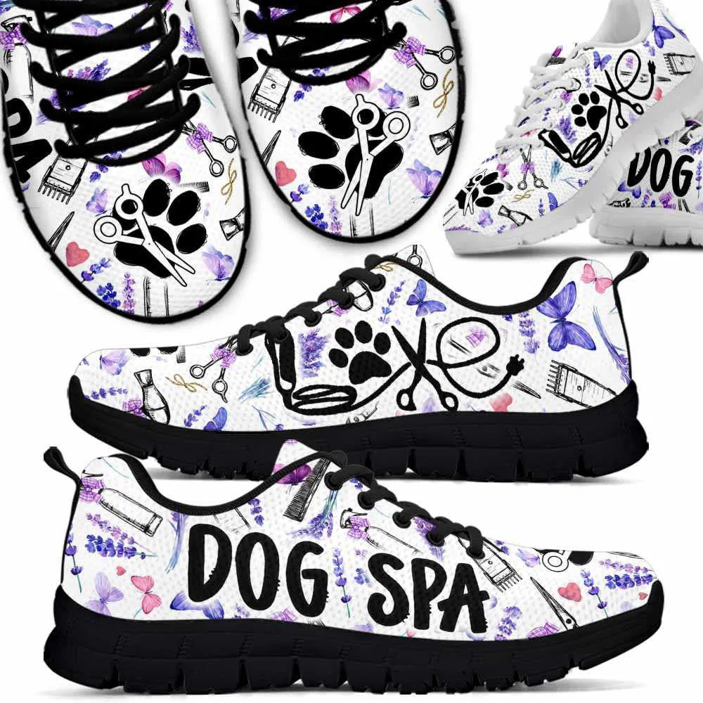 Dog Spa Lavender Tools Sneakers Shoes, Dog Print Shoes, Best Running Shoes, Unique Gifts For Dog Lovers