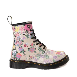 Dr. Martens Women's 1460 8 Eye Boots Parchment/Floral Mashup