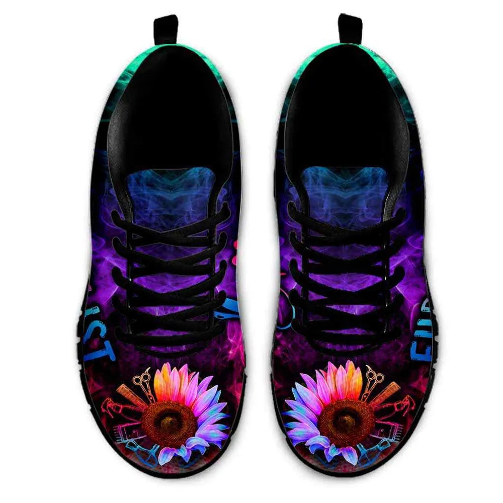 Fur Stylist Rainbow Sunflower Smoke Sneakers Shoes, Dog Print Shoes, Best Running Shoes, Unique Gifts For Dog Lovers