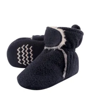 Hudson Baby Boys Navy Fleece Nonskid Booties