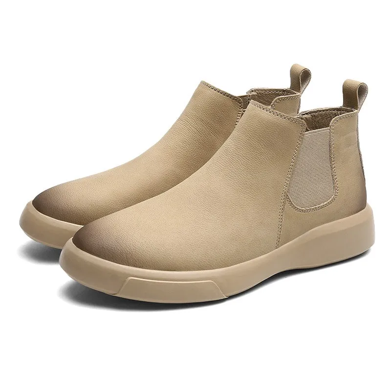 Man's simple fashion joker platform comfortable high top boots