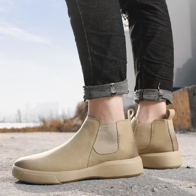 Man's simple fashion joker platform comfortable high top boots