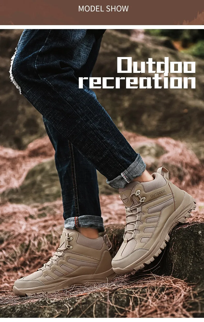 Mens Ladies Outdoor Hi-top Trekking Shoes Breathable Non-slip Sports Climb Rock Sneakers Hiking Boots