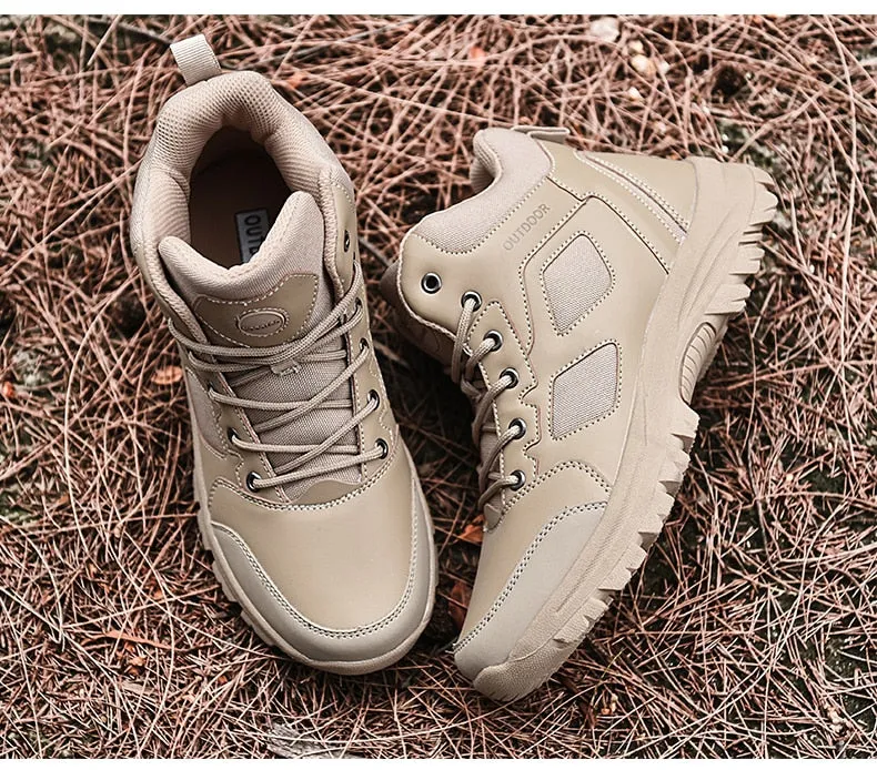 Mens Ladies Outdoor Hi-top Trekking Shoes Breathable Non-slip Sports Climb Rock Sneakers Hiking Boots