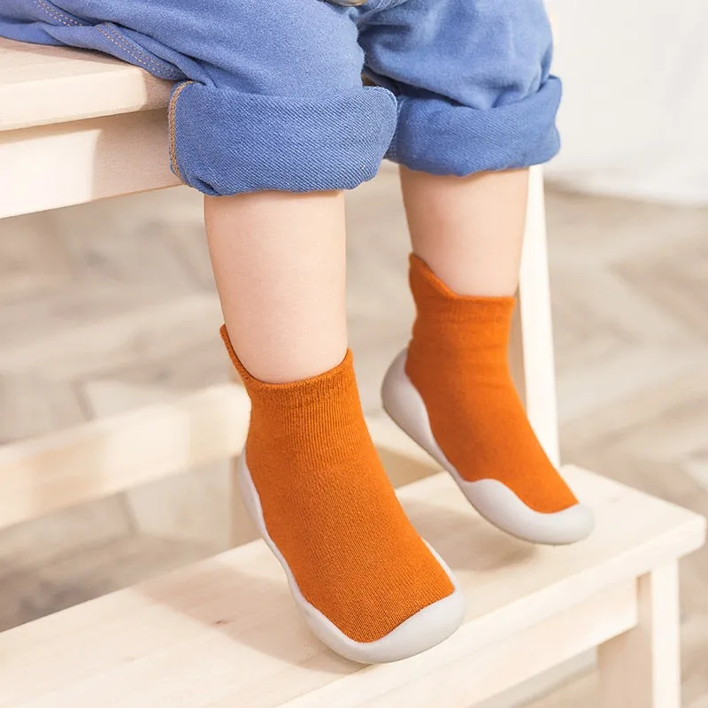 Newborn Baby Girl Shoes Embroidery Pattern Nonslip Floor Socks Kids Girls Soft Rubber Shoes - TGSH50687