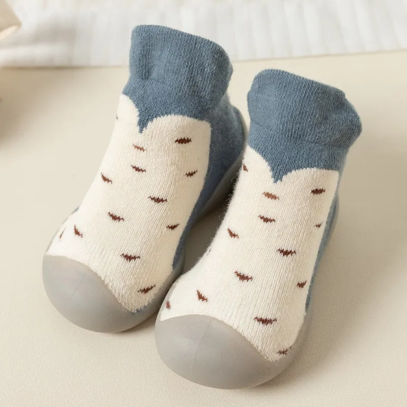 Newborn Baby Girl Shoes Embroidery Pattern Nonslip Floor Socks Kids Girls Soft Rubber Shoes - TGSH50687