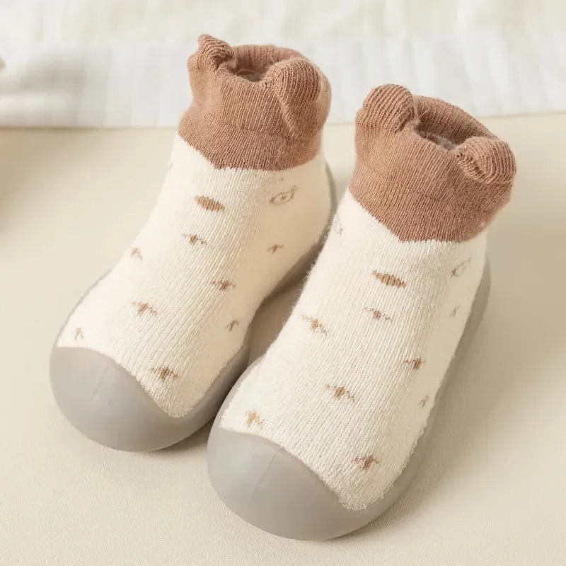 Newborn Baby Girl Shoes Embroidery Pattern Nonslip Floor Socks Kids Girls Soft Rubber Shoes - TGSH50687