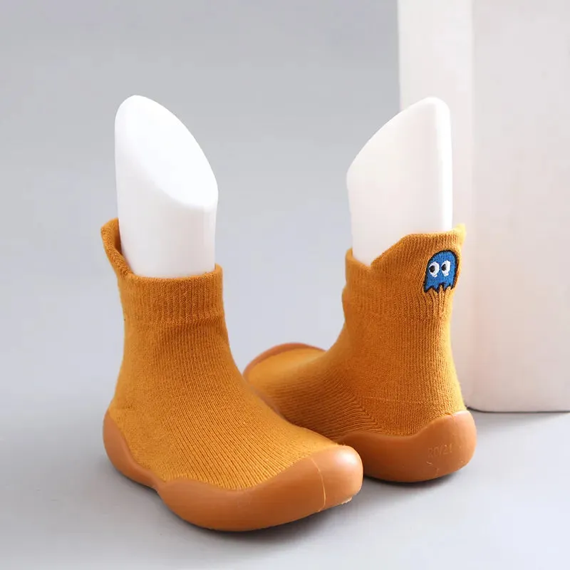 Newborn Baby Girl Shoes Embroidery Pattern Nonslip Floor Socks Kids Girls Soft Rubber Shoes - TGSH50687