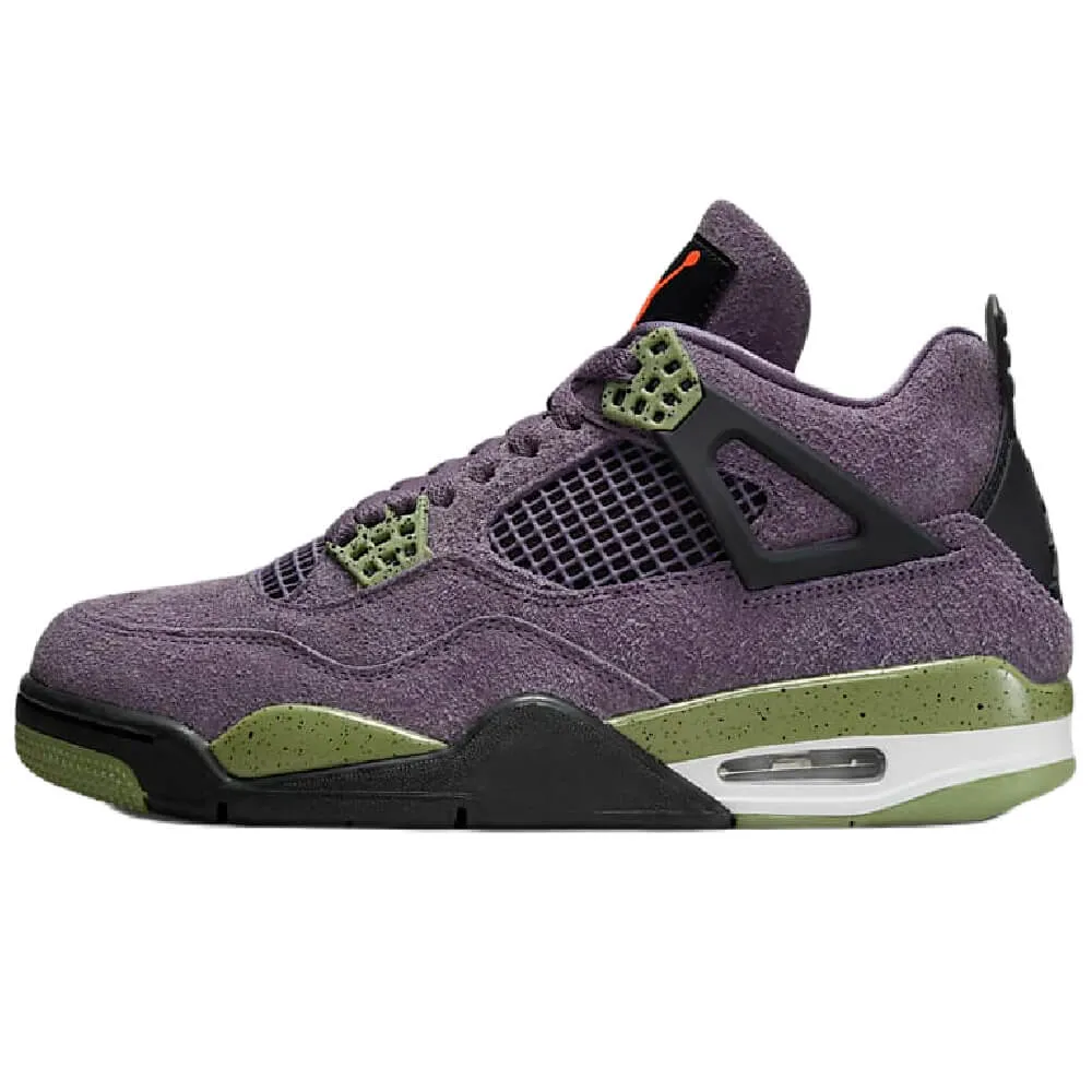 Nike Air Jordan 4 Retro Sneakers, Purple/Black/Green