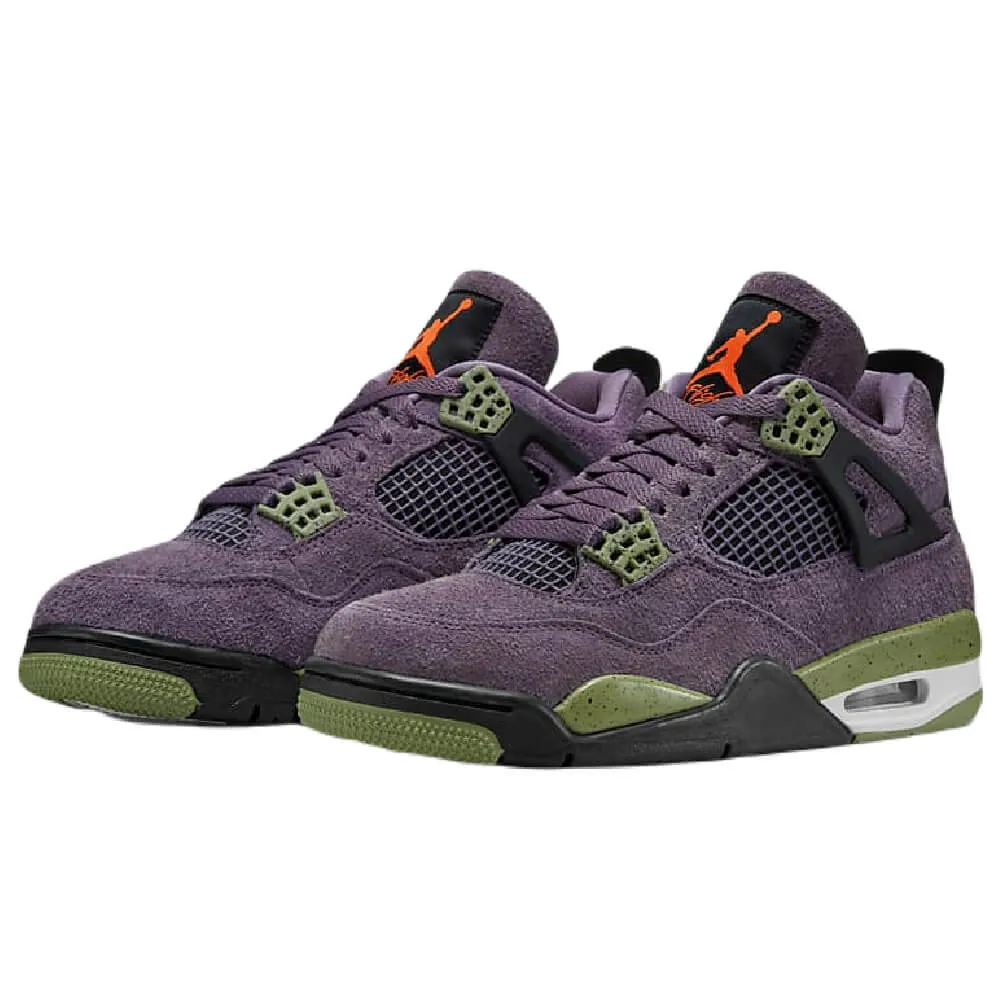 Nike Air Jordan 4 Retro Sneakers, Purple/Black/Green