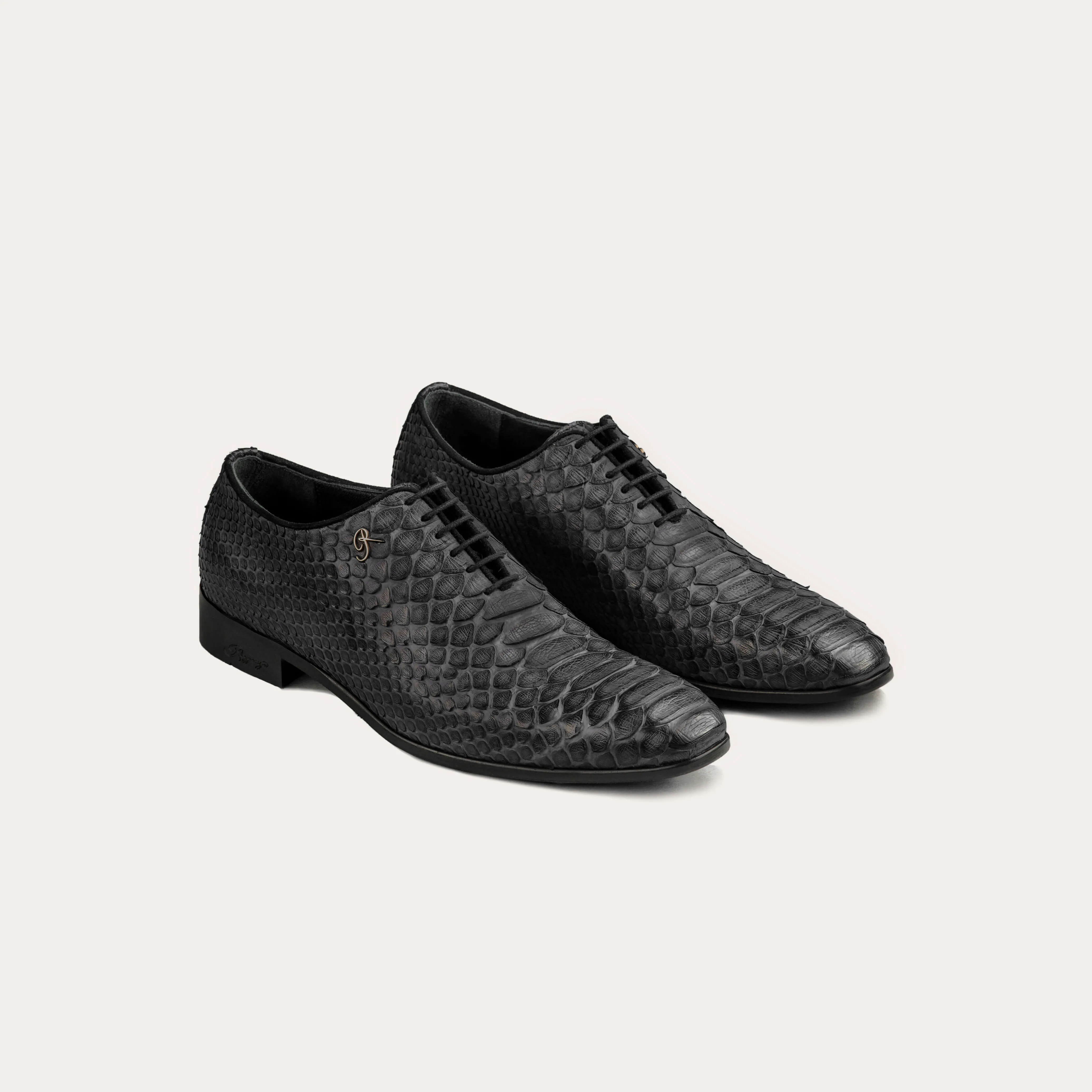 Python Leather Derby Shoes