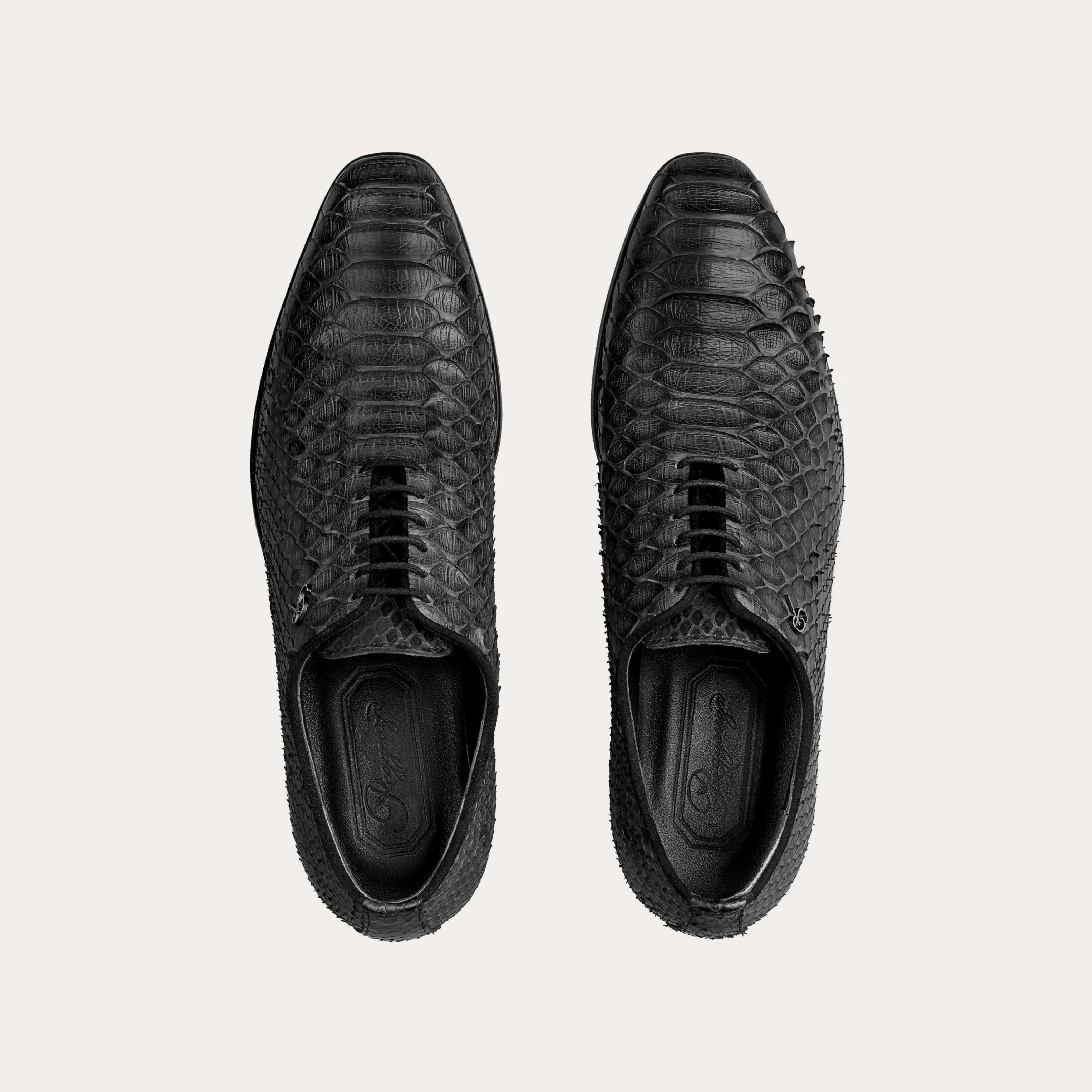 Python Leather Derby Shoes