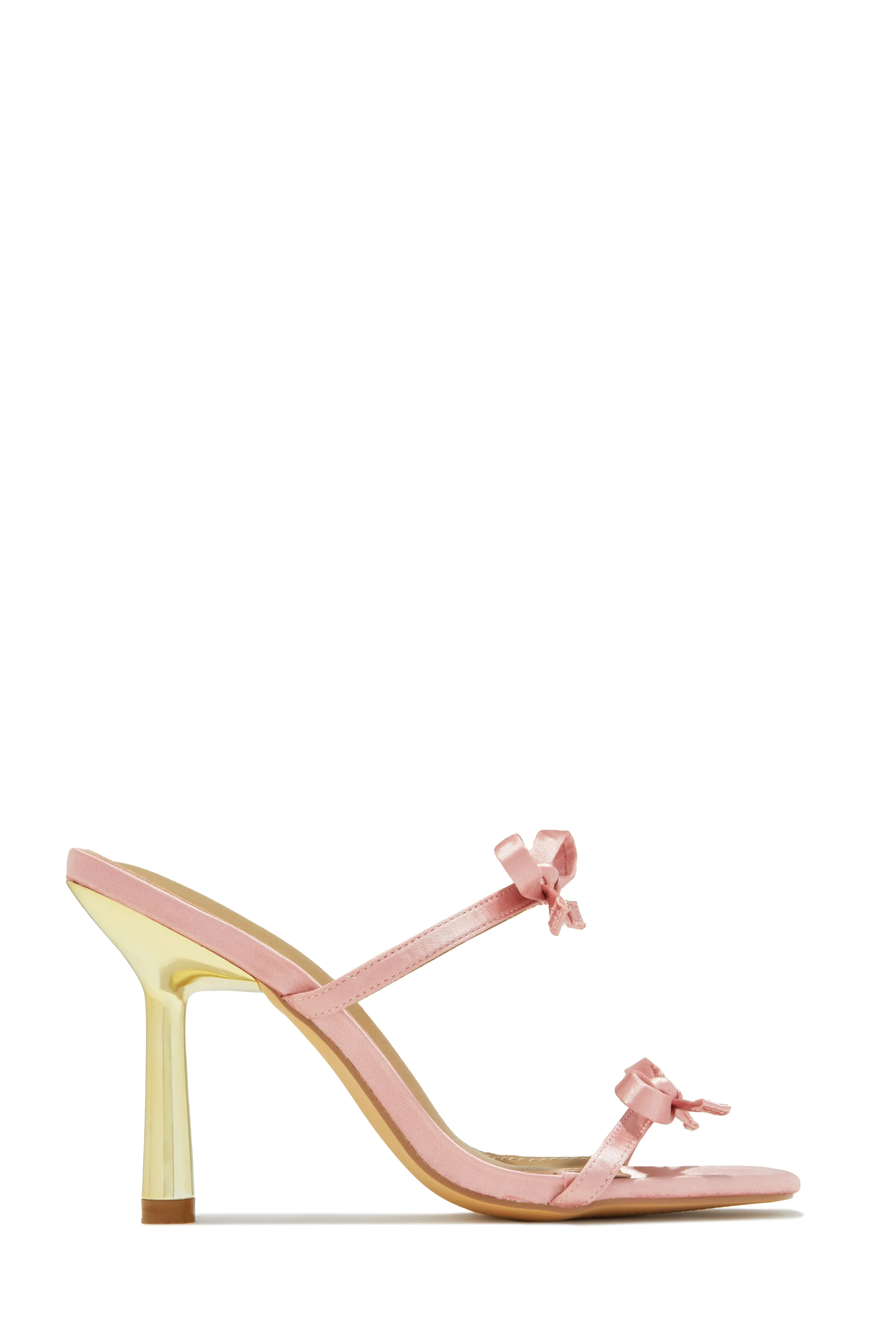 Simple Affair Bow Heel Mules - Pink