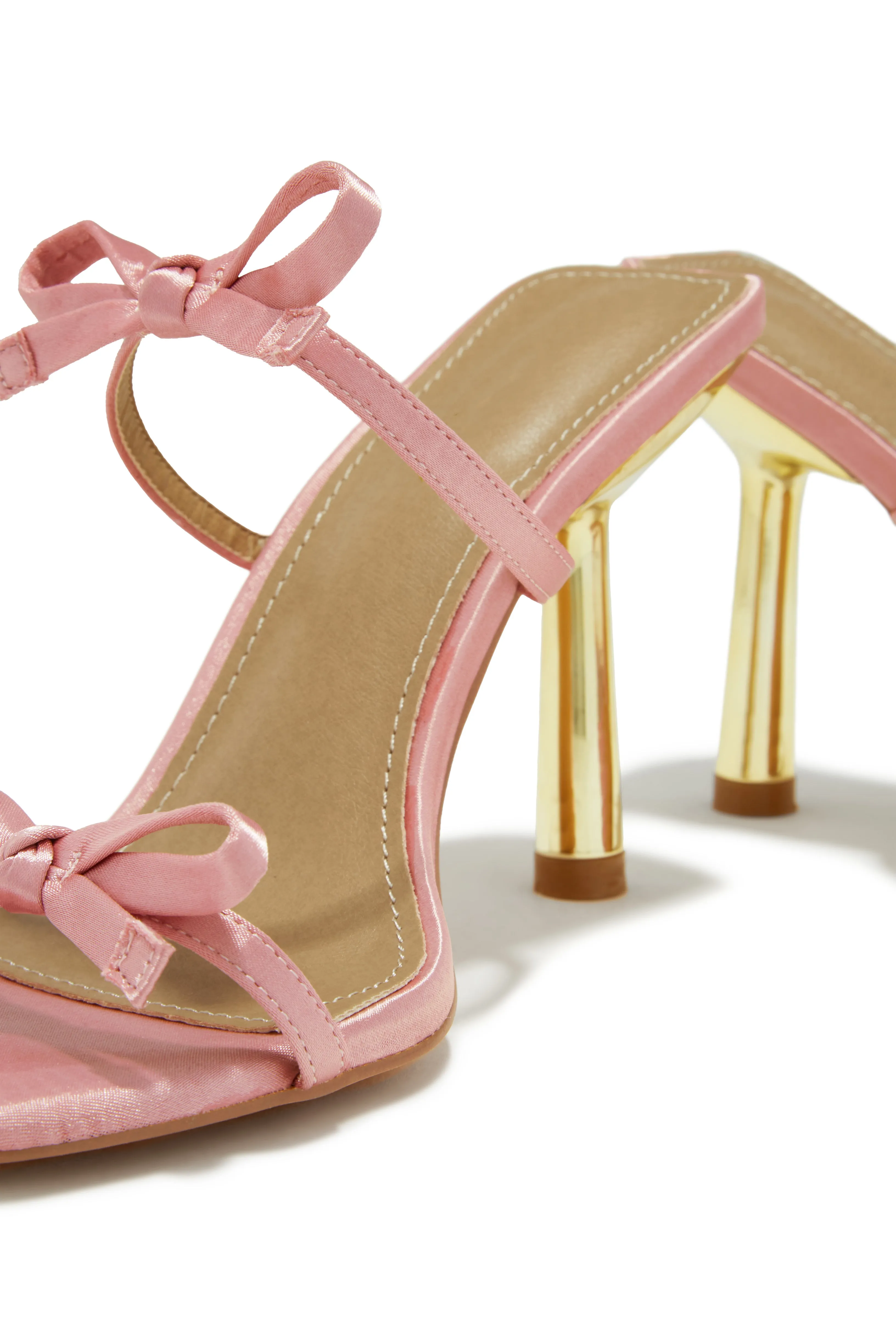 Simple Affair Bow Heel Mules - Pink