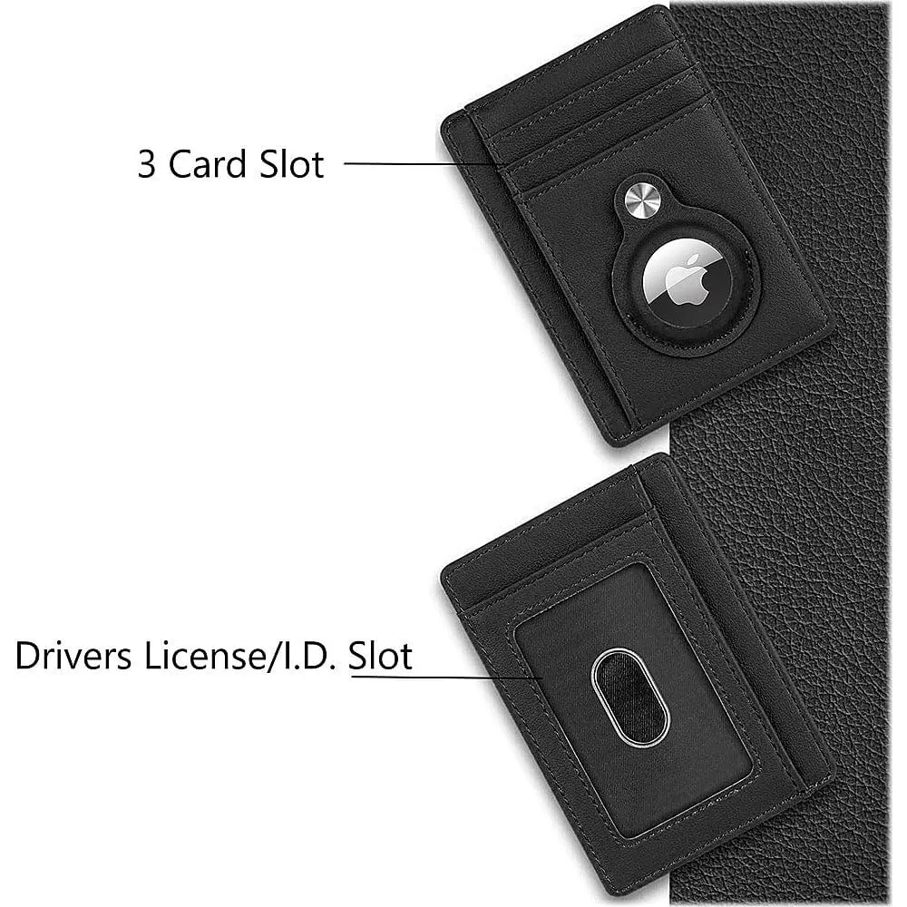 Slim Genuine Leather Wallet Case - Apple AirTag