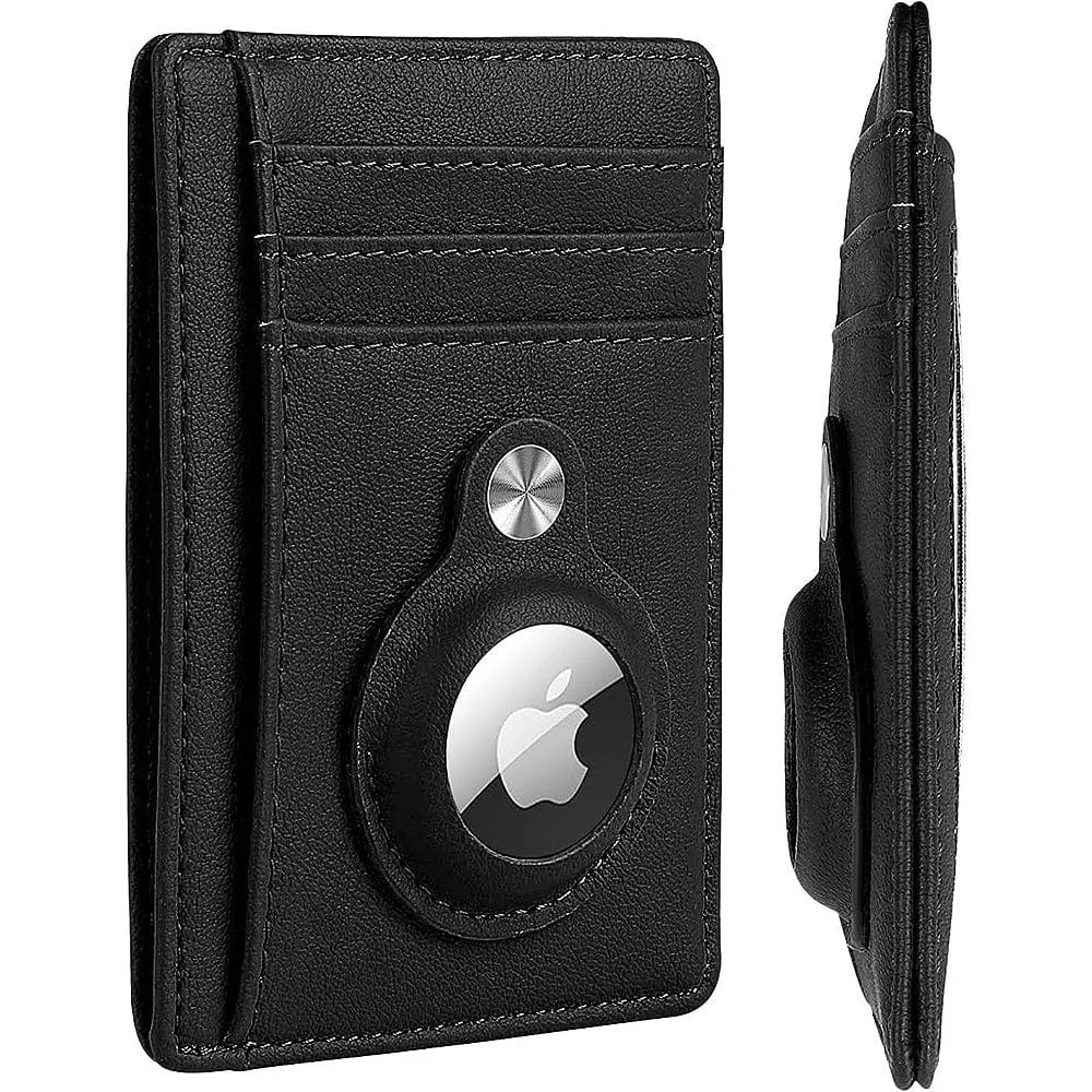 Slim Genuine Leather Wallet Case - Apple AirTag