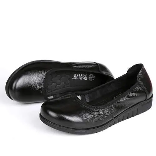 SOCOFY Pure Color Comfortable Soft Flats Shoes