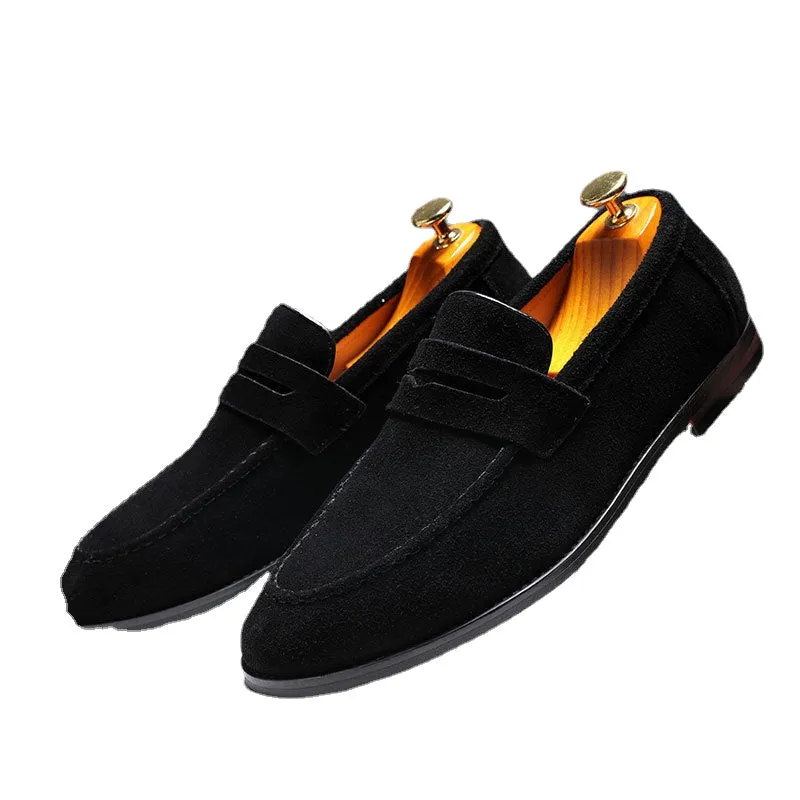 Spring Versatile British Men's Shoes Beans Shoes Men Slip on Low top Lazy Shoes Casual Suede Shoes Social Shoes Fashion